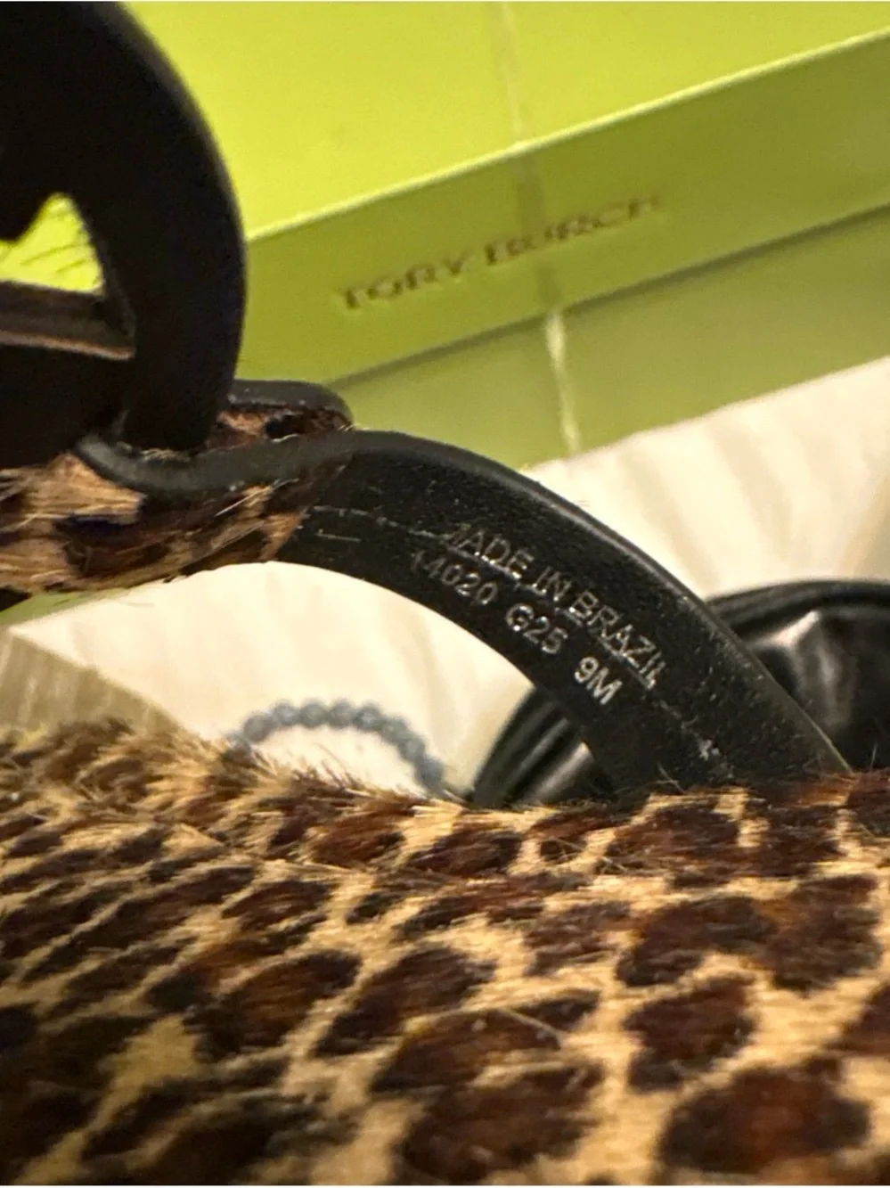 Tory Burch Leopard Print Logo Thong Sandals